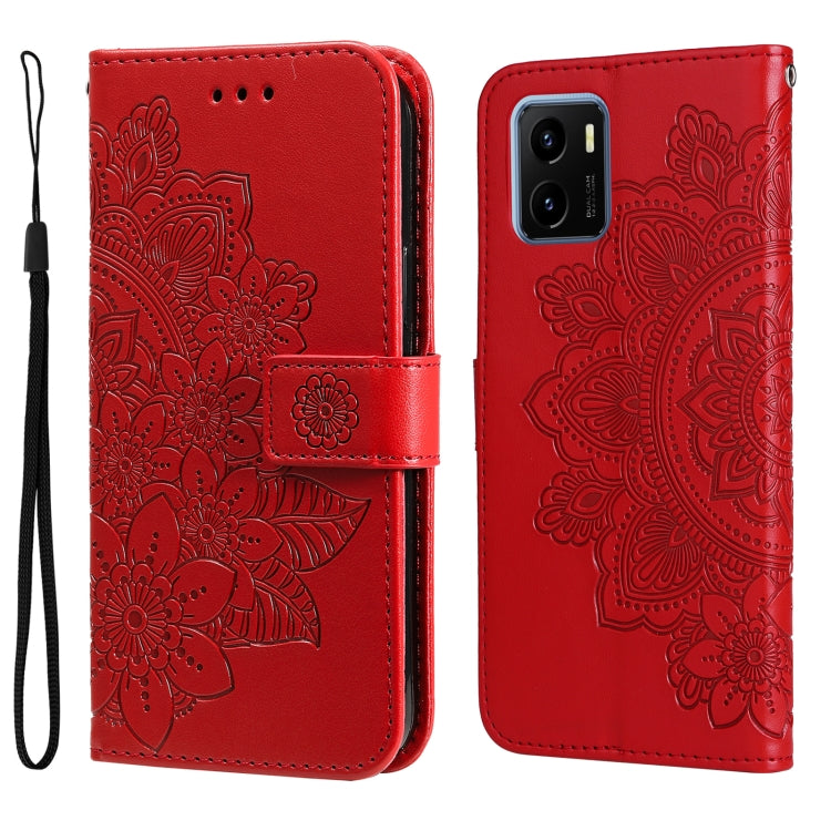 Custodia per telefono in pelle con flip in rilievo con fiori a 7 petali, For OPPO Find X5, For OPPO Find X5 Pro, For vivo Y15s 2021 / Y15a