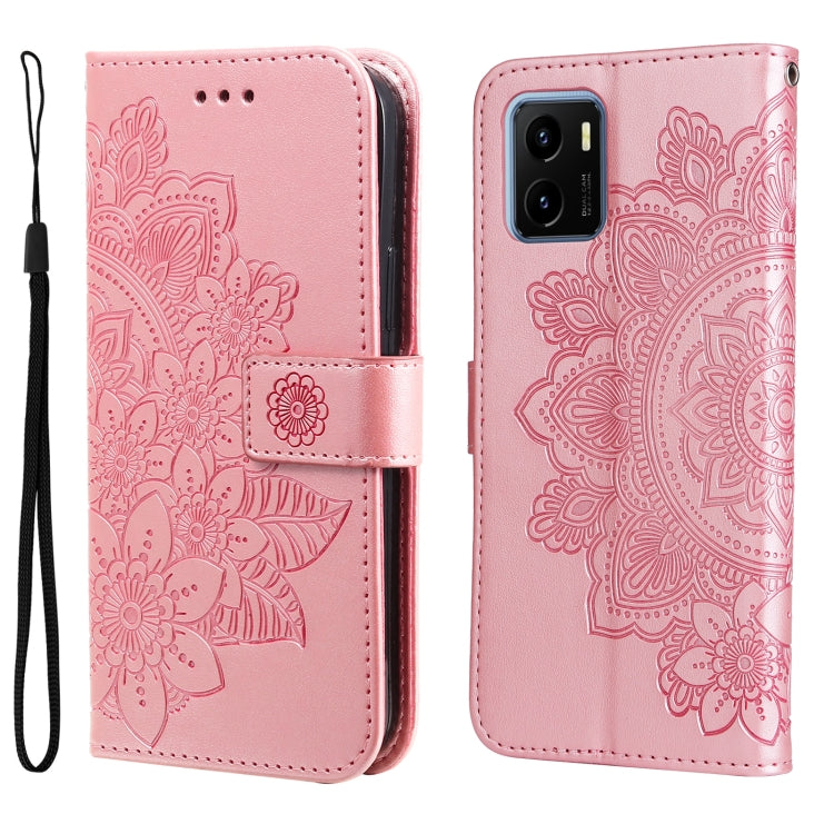 Custodia per telefono in pelle con flip in rilievo con fiori a 7 petali, For OPPO Find X5, For OPPO Find X5 Pro, For vivo Y15s 2021 / Y15a