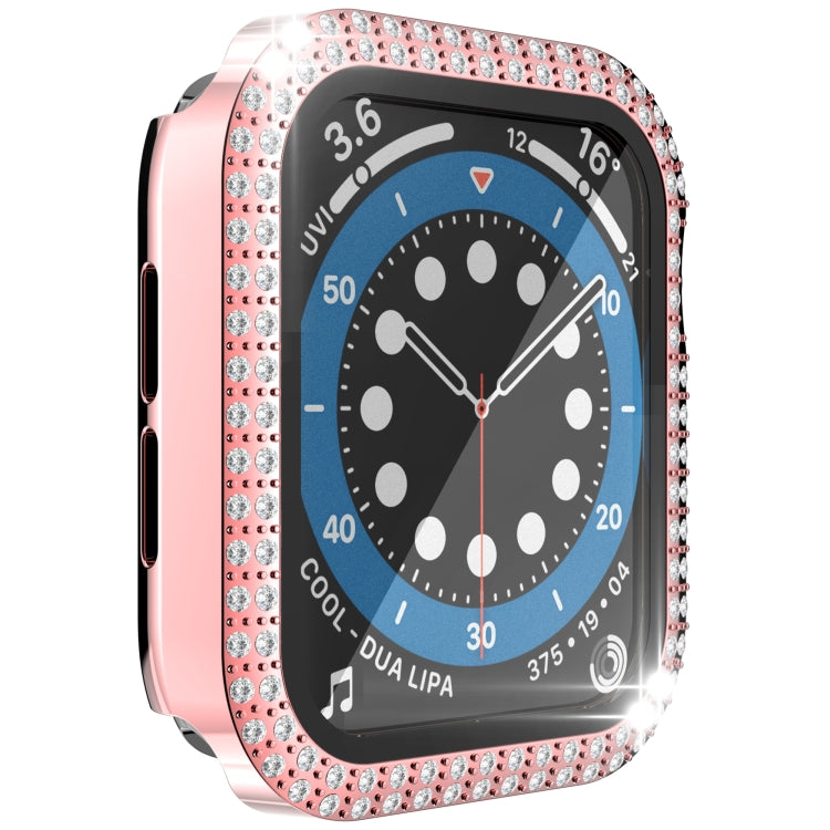 Cassa dell'orologio in PC + vetro temperato con diamante a doppia fila per Apple Watch Series, 6&SE&5&4 40mm, 6&SE&5&4 44mm, 6&SE&5&4 40mm / 3&2&1 38mm