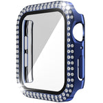 Cassa dell'orologio in PC + vetro temperato con diamante a doppia fila per Apple Watch Series, 6&SE&5&4 40mm, 6&SE&5&4 44mm, 6&SE&5&4 40mm / 3&2&1 38mm