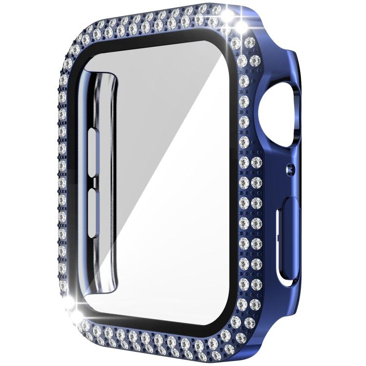 Cassa dell'orologio in PC + vetro temperato con diamante a doppia fila per Apple Watch Series, 6&SE&5&4 40mm, 6&SE&5&4 44mm, 6&SE&5&4 40mm / 3&2&1 38mm