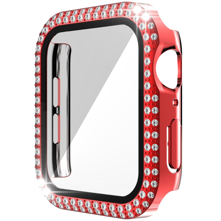 Cassa dell'orologio in PC + vetro temperato con diamante a doppia fila per Apple Watch Series, 6&SE&5&4 40mm, 6&SE&5&4 44mm, 6&SE&5&4 40mm / 3&2&1 38mm