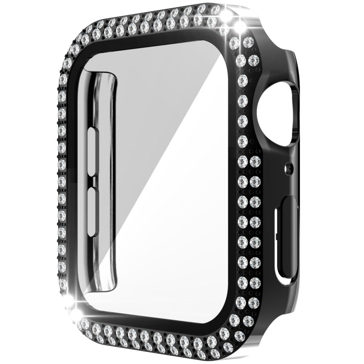 Cassa dell'orologio in PC + vetro temperato con diamante a doppia fila per Apple Watch Series, 6&SE&5&4 40mm, 6&SE&5&4 44mm, 6&SE&5&4 40mm / 3&2&1 38mm