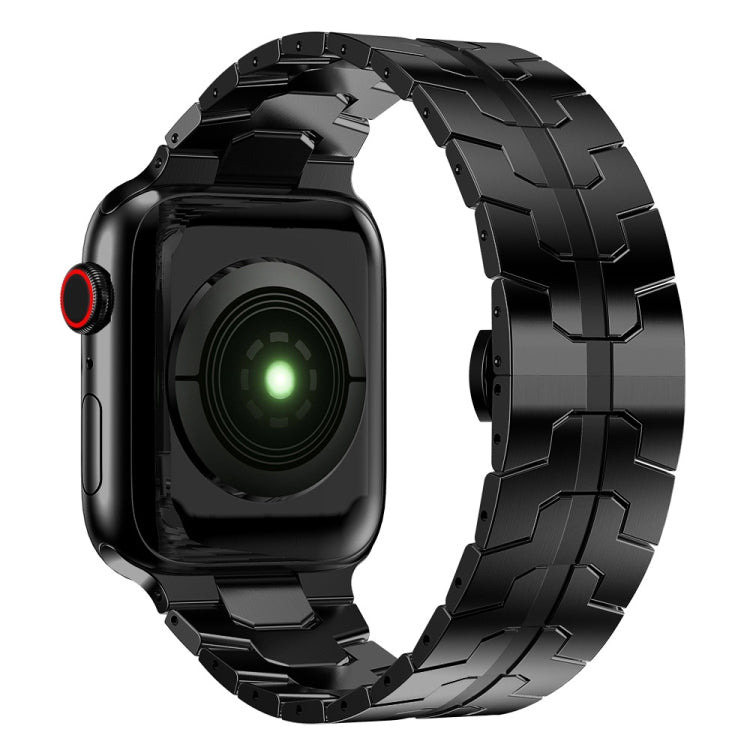 Cinturino in metallo con fibbia a farfalla per la serie Apple Watch, 7 41mm / 6&SE&5&4 40mm / 3&2&1 38mm, 7 45mm / 6&SE&5&4 44mm / 3&2&1 42mm