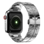 Cinturino in metallo con fibbia a farfalla per la serie Apple Watch, 7 41mm / 6&SE&5&4 40mm / 3&2&1 38mm, 7 45mm / 6&SE&5&4 44mm / 3&2&1 42mm