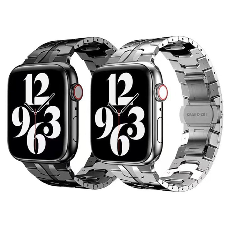 Cinturino in metallo con fibbia a farfalla per la serie Apple Watch, 7 41mm / 6&SE&5&4 40mm / 3&2&1 38mm, 7 45mm / 6&SE&5&4 44mm / 3&2&1 42mm