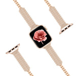 Cinturino in metallo con diamanti a cuore per la serie Apple Watch, 7 41mm / 6&SE&5&4 40mm / 3&2&1 38mm, 7 45mm / 6&SE&5&4 44mm / 3&2&1 42mm