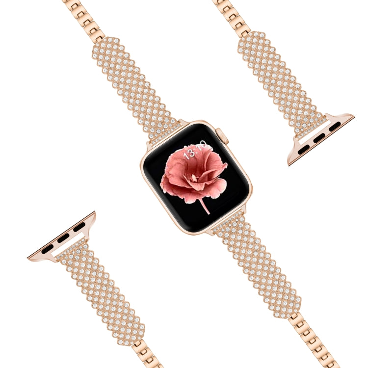 Cinturino in metallo con diamanti a cuore per la serie Apple Watch, 7 41mm / 6&SE&5&4 40mm / 3&2&1 38mm, 7 45mm / 6&SE&5&4 44mm / 3&2&1 42mm