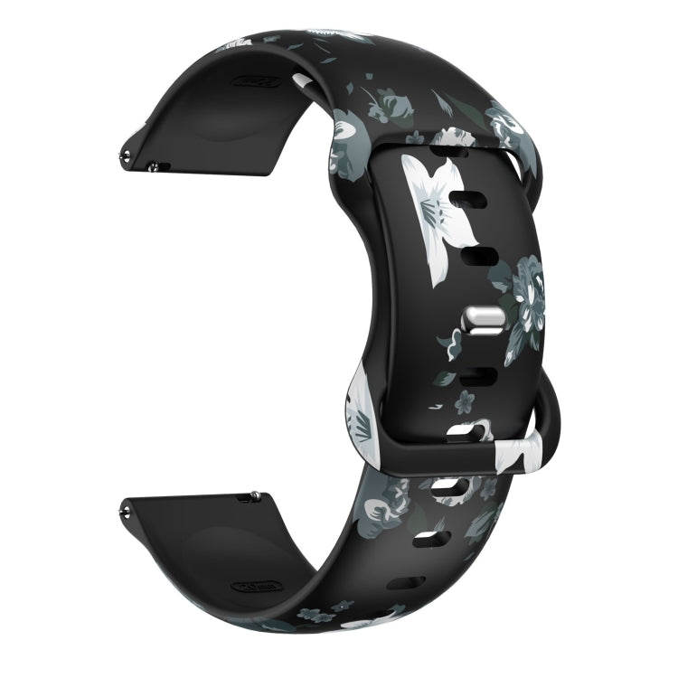Cinturino in silicone con fibbia a farfalla stampata, For Samsung Galaxy Watch Active