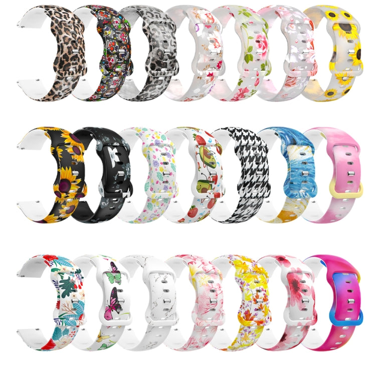 Cinturino in silicone con fibbia a farfalla stampata, For Samsung Galaxy Watch Active
