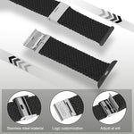 Cinturino in treccia di nylon per la serie Apple Watch, 7 41mm / 6&SE&5&4 40mm / 3&2&1 38mm, 7 45mm / 6&SE&5&4 44mm / 3&2&1 42mm