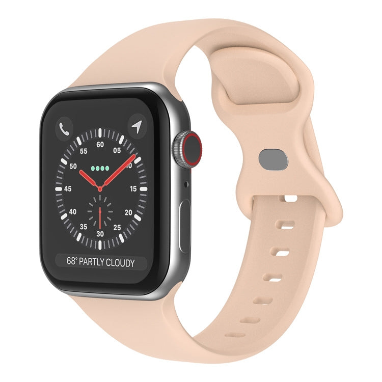 Cinturino in silicone con fibbia a farfalla, taglia: S per Apple Watch Series, 7 41mm / 6&SE&5&4 40mm / 3&2&1 38mm