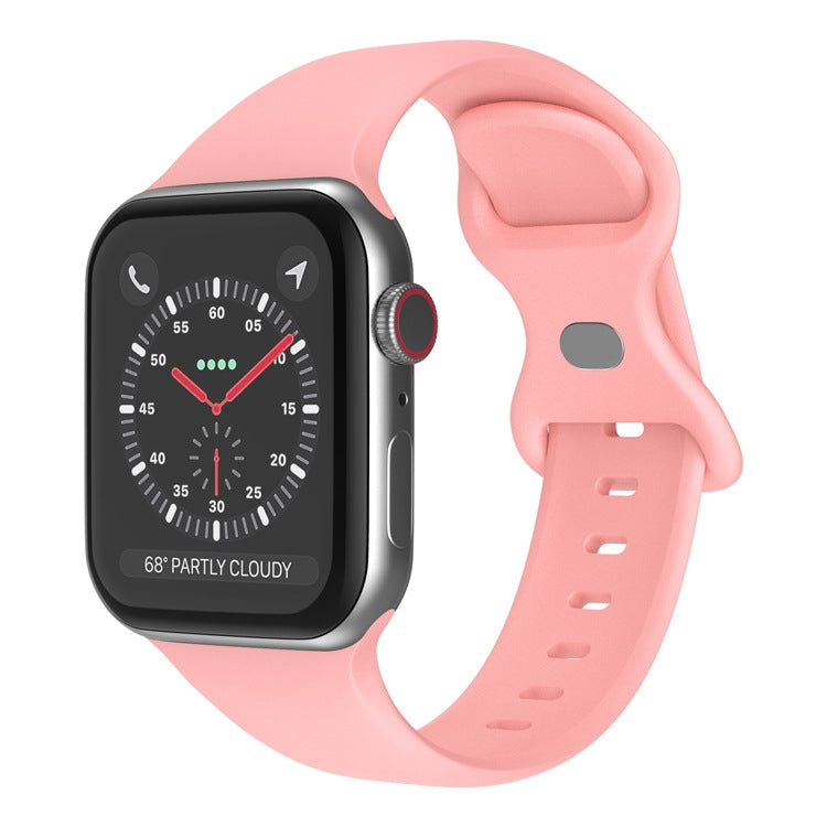 Cinturino in silicone con fibbia a farfalla, taglia: S per Apple Watch Series, 7 41mm / 6&SE&5&4 40mm / 3&2&1 38mm