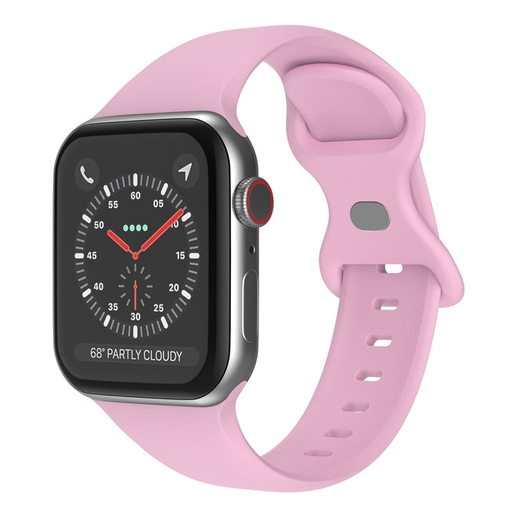 Cinturino in silicone con fibbia a farfalla, taglia: S per Apple Watch Series, 7 41mm / 6&SE&5&4 40mm / 3&2&1 38mm