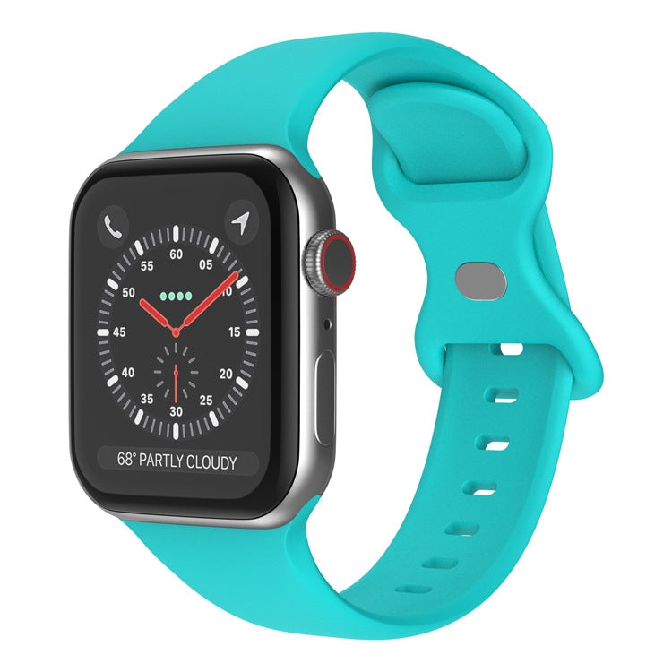 Cinturino in silicone con fibbia a farfalla, taglia: S per Apple Watch Series, 7 41mm / 6&SE&5&4 40mm / 3&2&1 38mm