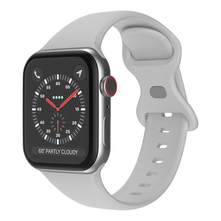 Cinturino in silicone con fibbia a farfalla, taglia: S per Apple Watch Series, 7 45mm / 6&SE&5&4 44mm / 3&2&1 42mm