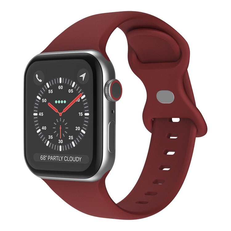 Cinturino in silicone con fibbia a farfalla, taglia: S per Apple Watch Series, 7 45mm / 6&SE&5&4 44mm / 3&2&1 42mm
