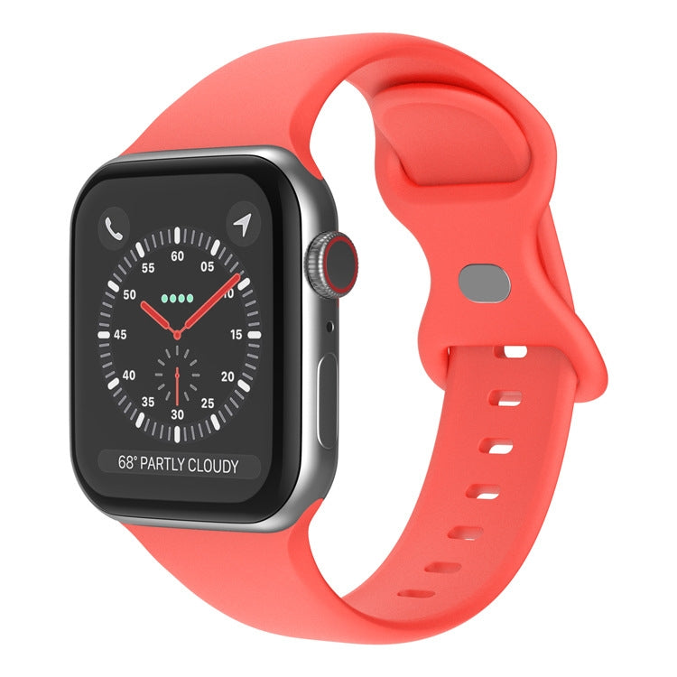 Cinturino in silicone con fibbia a farfalla, taglia: S per Apple Watch Series, 7 45mm / 6&SE&5&4 44mm / 3&2&1 42mm