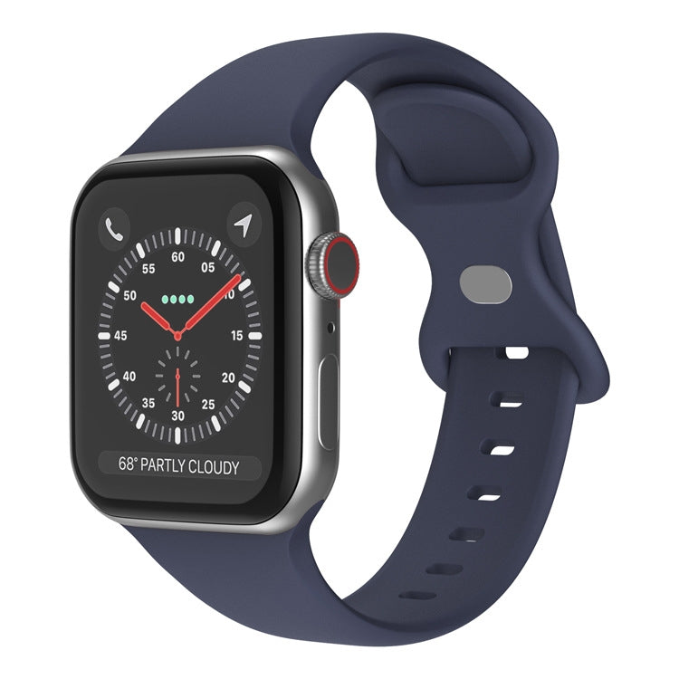 Cinturino in silicone con fibbia a farfalla, taglia: S per Apple Watch Series, 7 45mm / 6&SE&5&4 44mm / 3&2&1 42mm