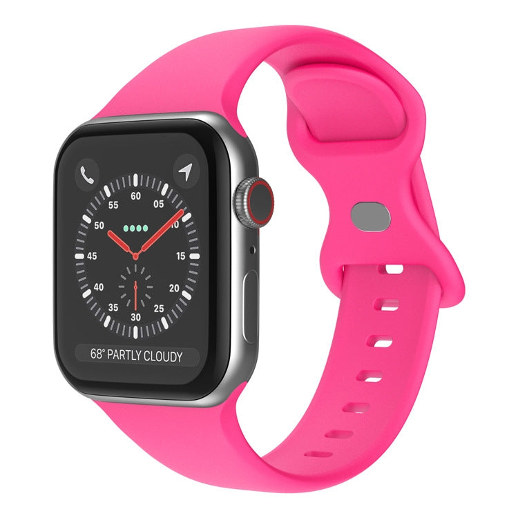 Cinturino in silicone con fibbia a farfalla, taglia: L per Apple Watch Series, 7 41mm / 6&SE&5&4 40mm / 3&2&1 38mm