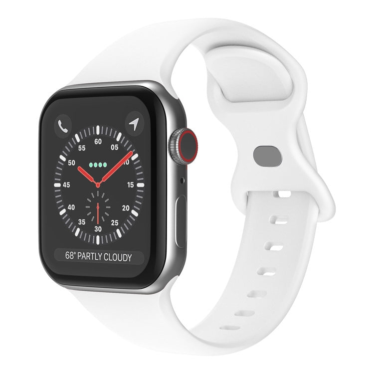 Cinturino in silicone con fibbia a farfalla, taglia: L per Apple Watch Series, 7 45mm / 6&SE&5&4 44mm / 3&2&1 42mm