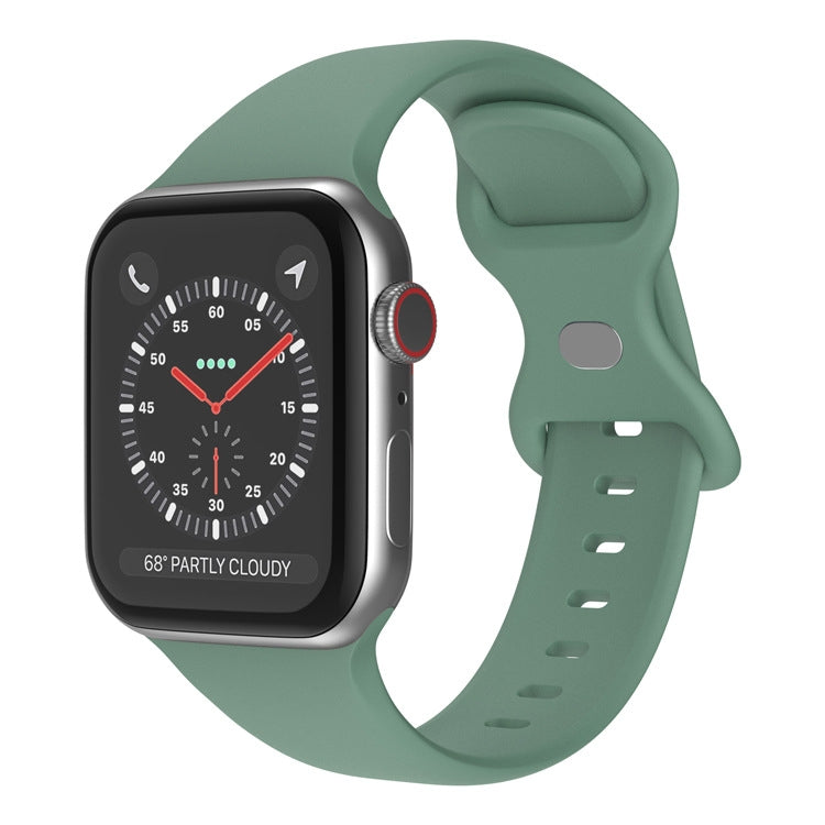 Cinturino in silicone con fibbia a farfalla, taglia: L per Apple Watch Series, 7 45mm / 6&SE&5&4 44mm / 3&2&1 42mm