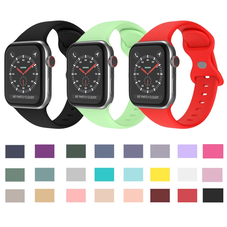 Cinturino in silicone con fibbia a farfalla, taglia: L per Apple Watch Series, 7 45mm / 6&SE&5&4 44mm / 3&2&1 42mm