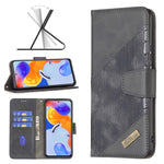 Custodia in pelle con texture coccodrillo in tinta, For Xiaomi Redmi Note 11 Pro International