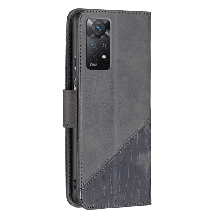 Custodia in pelle con texture coccodrillo in tinta, For Xiaomi Redmi Note 11 Pro International