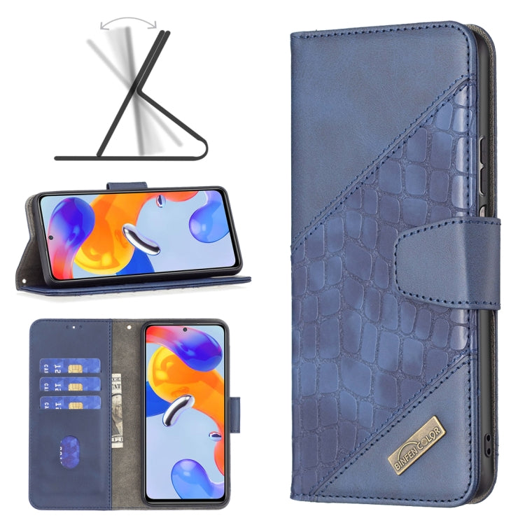 Custodia in pelle con texture coccodrillo in tinta, For Xiaomi Redmi Note 11 Pro International