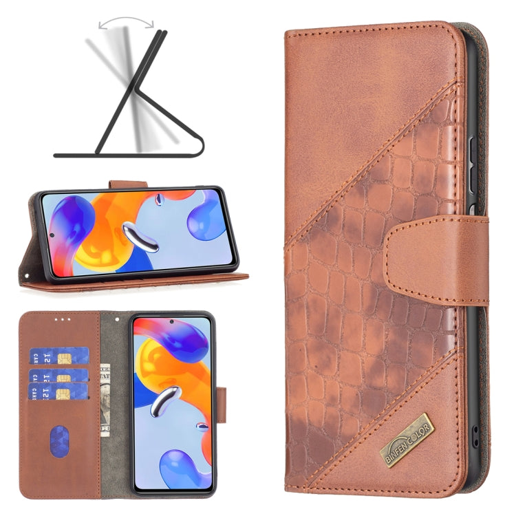 Custodia in pelle con texture coccodrillo in tinta, For Xiaomi Redmi Note 11 Pro International