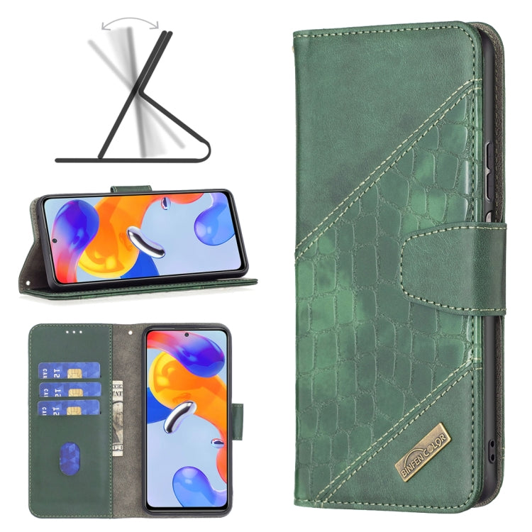 Custodia in pelle con texture coccodrillo in tinta, For Xiaomi Redmi Note 11 Pro International