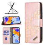 Custodia in pelle con texture coccodrillo in tinta, For Xiaomi Redmi Note 11 Pro International