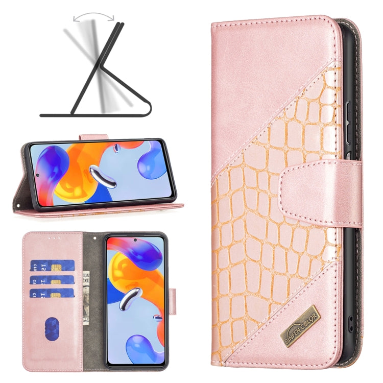Custodia in pelle con texture coccodrillo in tinta, For Xiaomi Redmi Note 11 Pro International