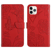 Custodia per cellulare in pelle goffrata con peonia a farfalla, For iPhone 12 Pro Max, For iPhone 13, For iPhone 13 mini, For iPhone 13 Pro
