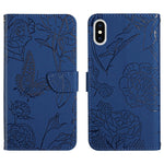 Custodia portafoglio in pelle goffrata per iPhone XS e X