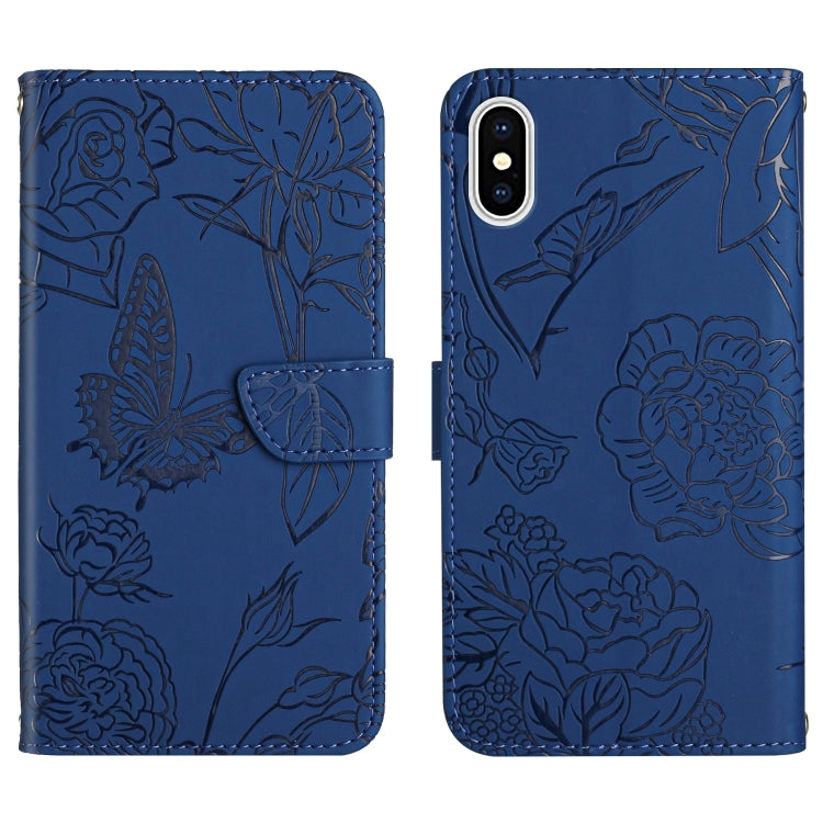 Custodia portafoglio in pelle goffrata per iPhone XS e X