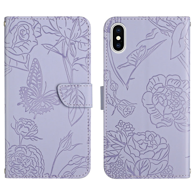 Custodia portafoglio in pelle goffrata per iPhone XS e X