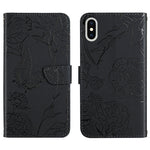 Custodia portafoglio in pelle goffrata per iPhone XS e X