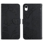 Custodia portafoglio in pelle goffrata per iPhone XS e X
