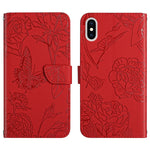 Custodia portafoglio in pelle goffrata per iPhone XS e X