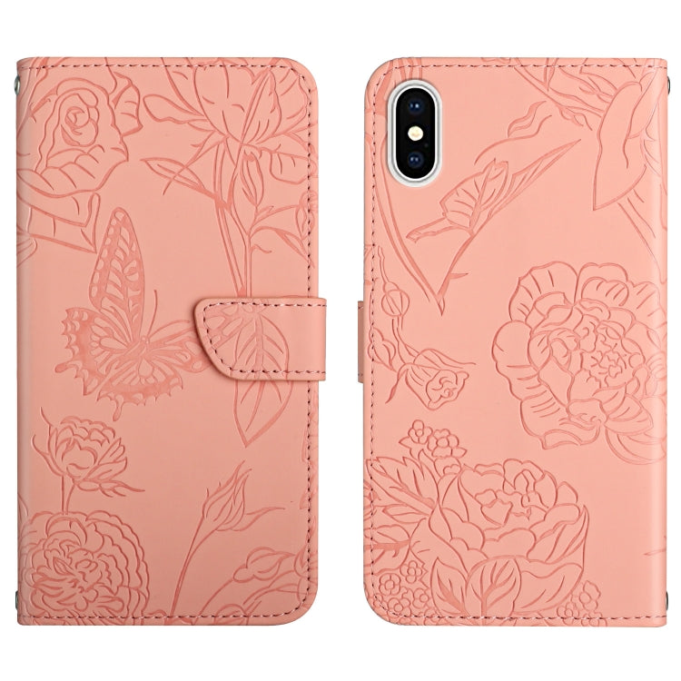 Custodia portafoglio in pelle goffrata per iPhone XS e X