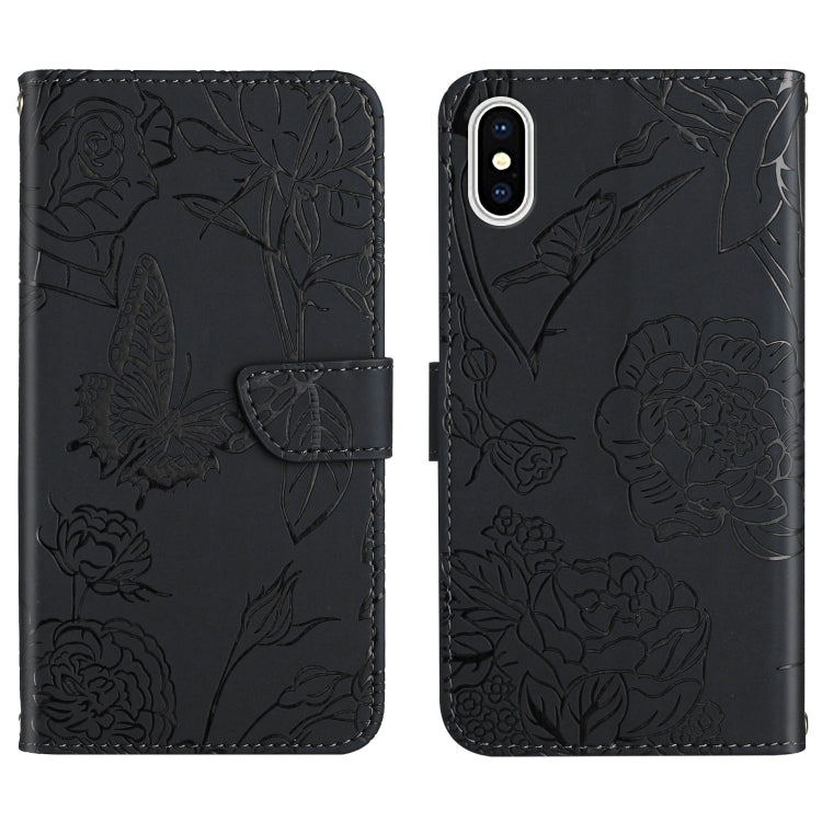 Custodia portafoglio in pelle goffrata per iPhone XS e X