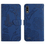 Custodia per cellulare in pelle goffrata con peonia a farfalla, For LG K22, For LG K42, For LG K52, For LG Velvet 2 Pro