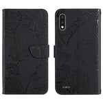 Custodia per cellulare in pelle goffrata con peonia a farfalla, For LG K22, For LG K42, For LG K52, For LG Velvet 2 Pro