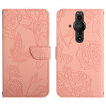 Custodia per cellulare in pelle goffrata con peonia a farfalla, For Sony Xperia 10 IV, For Sony Xperia ACE II, For Sony Xperia Pro-I