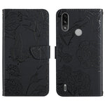 Custodia per cellulare in pelle goffrata con peonia a farfalla, For Motorola Moto E7, For Motorola Moto E7 Power, For Motorola Moto E20 / E30 / E40, For Motorola Edge 20
