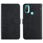 Custodia per cellulare in pelle goffrata con peonia a farfalla, For Motorola Moto E7, For Motorola Moto E7 Power, For Motorola Moto E20 / E30 / E40, For Motorola Edge 20