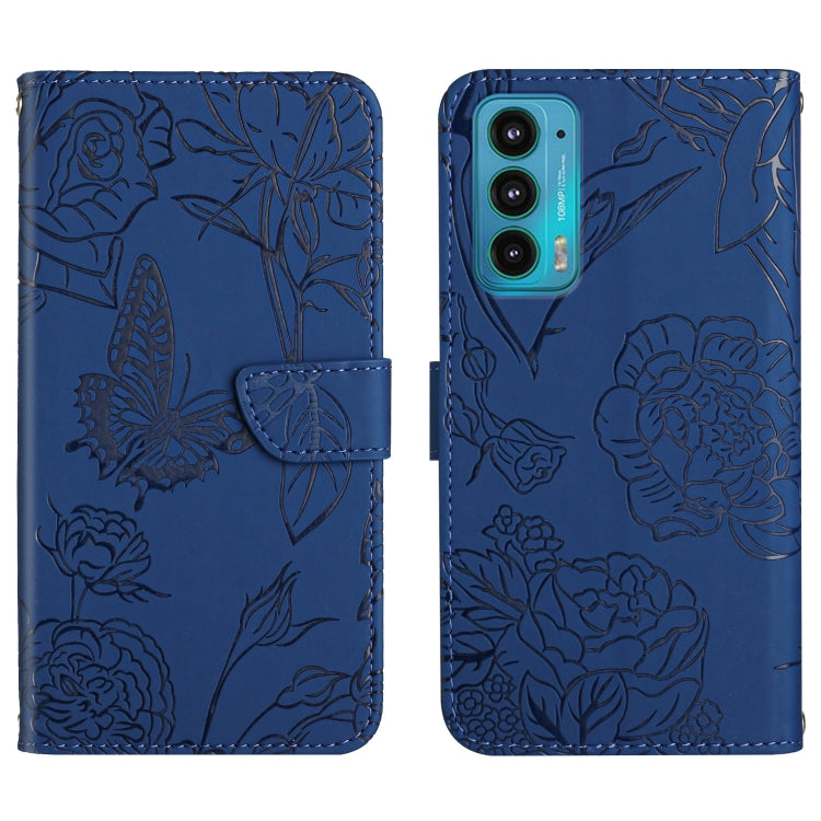 Custodia per cellulare in pelle goffrata con peonia a farfalla, For Motorola Moto E7, For Motorola Moto E7 Power, For Motorola Moto E20 / E30 / E40, For Motorola Edge 20