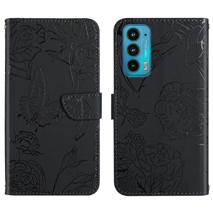 Custodia per cellulare in pelle goffrata con peonia a farfalla, For Motorola Moto E7, For Motorola Moto E7 Power, For Motorola Moto E20 / E30 / E40, For Motorola Edge 20